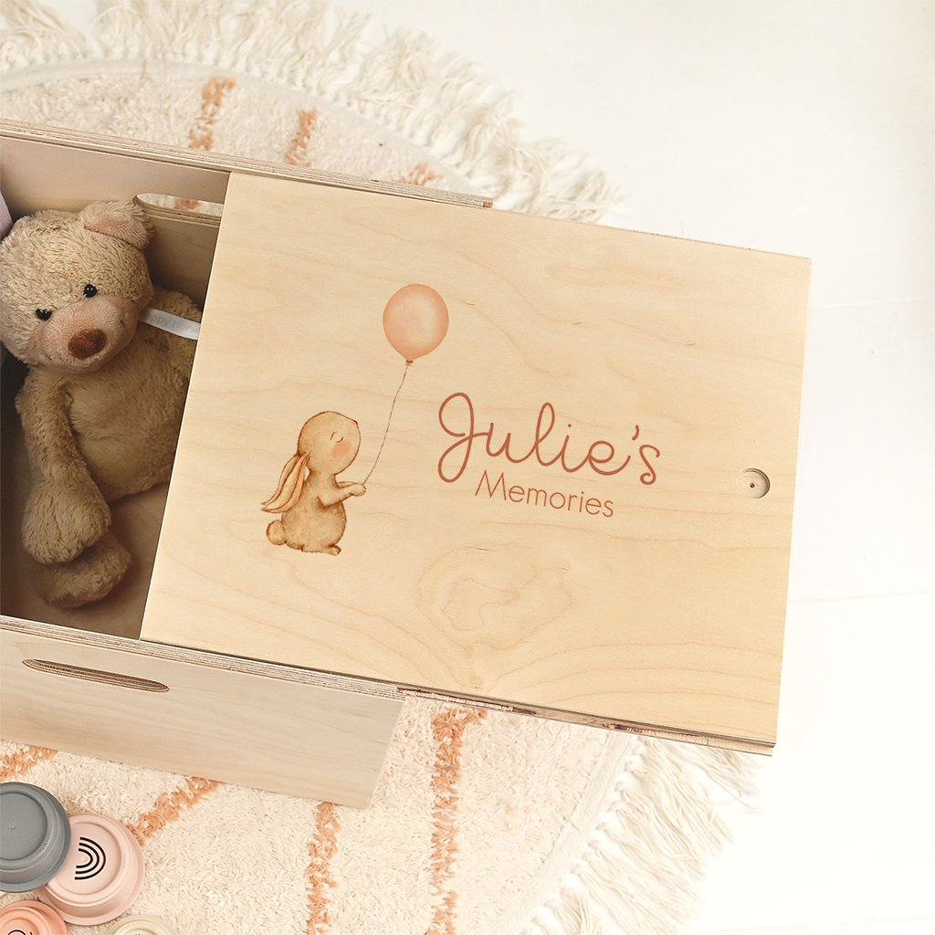 Memorybox met konijntje en ballon