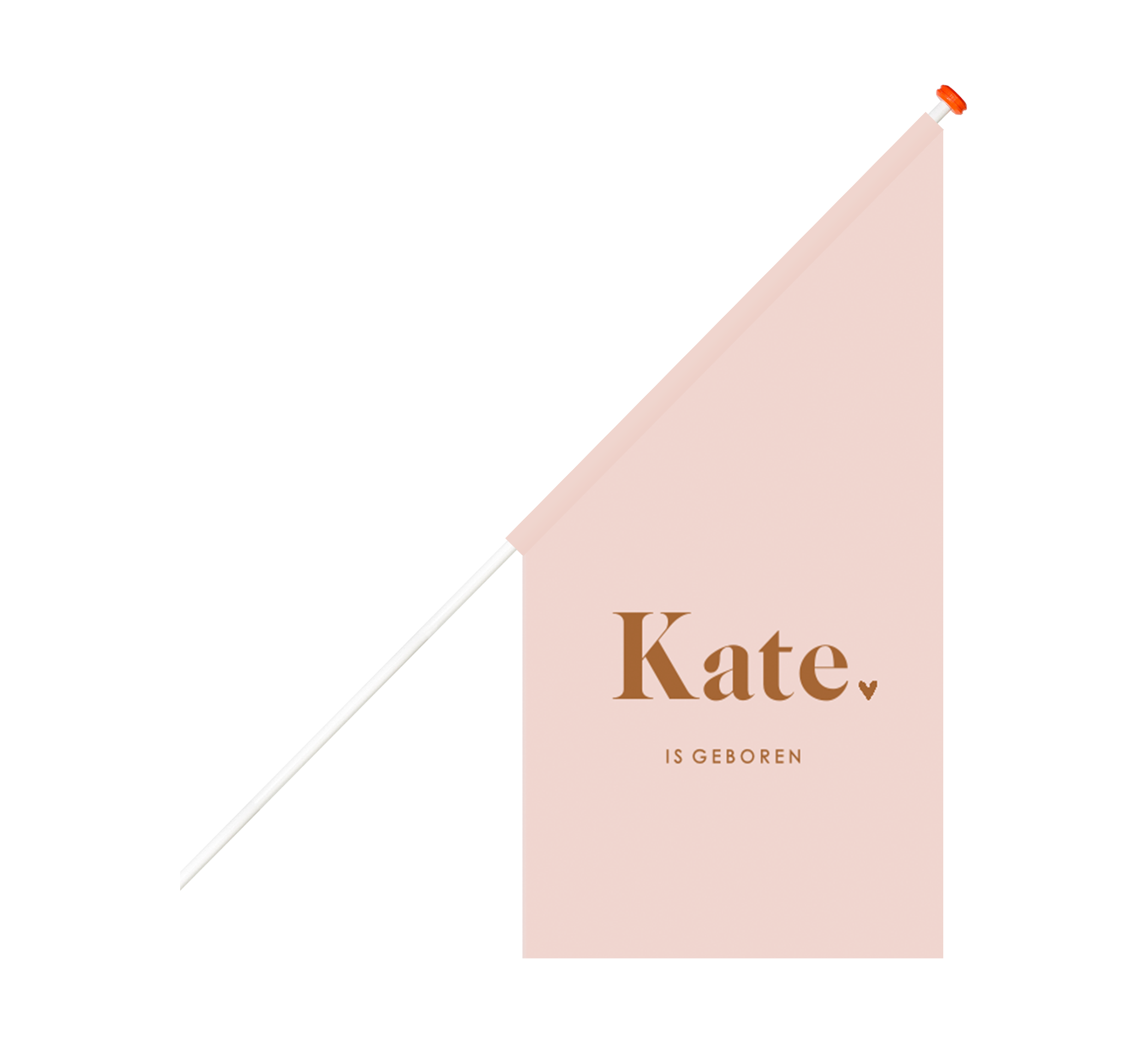 Roze geboortevlag met hartje voor een meisje