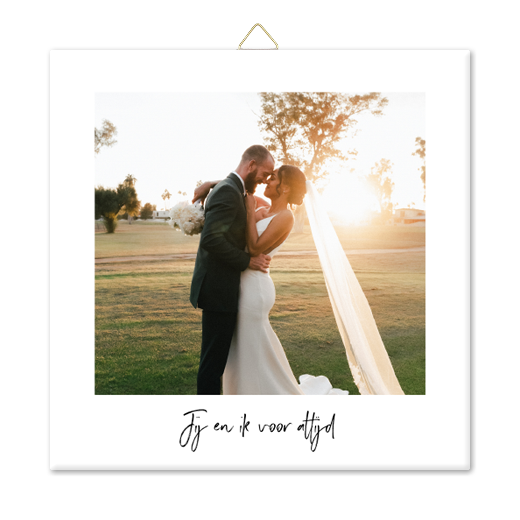 Keramiek tegeltje Jij en Ik met foto