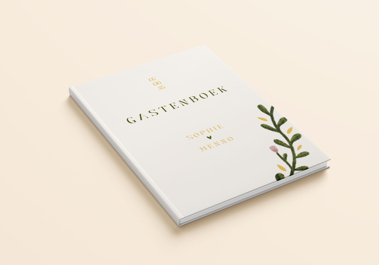 Botanische stijl gastenboek staand A4