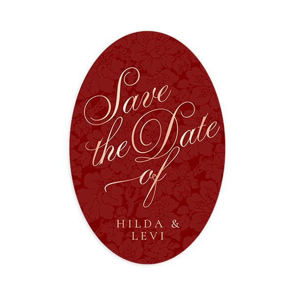 Vintage Save the Date kaart ovaal