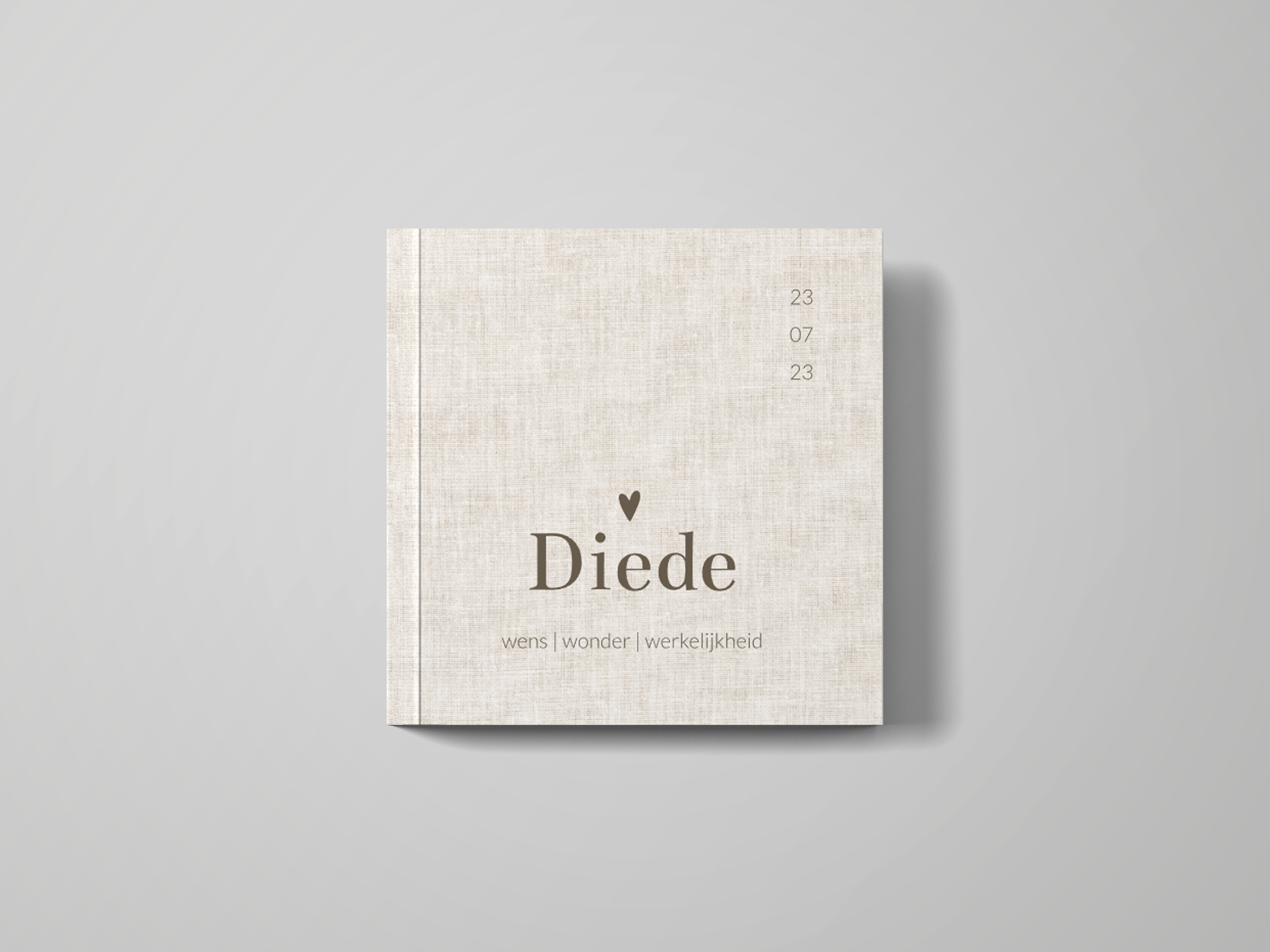 kraambezoekboek met linnen look