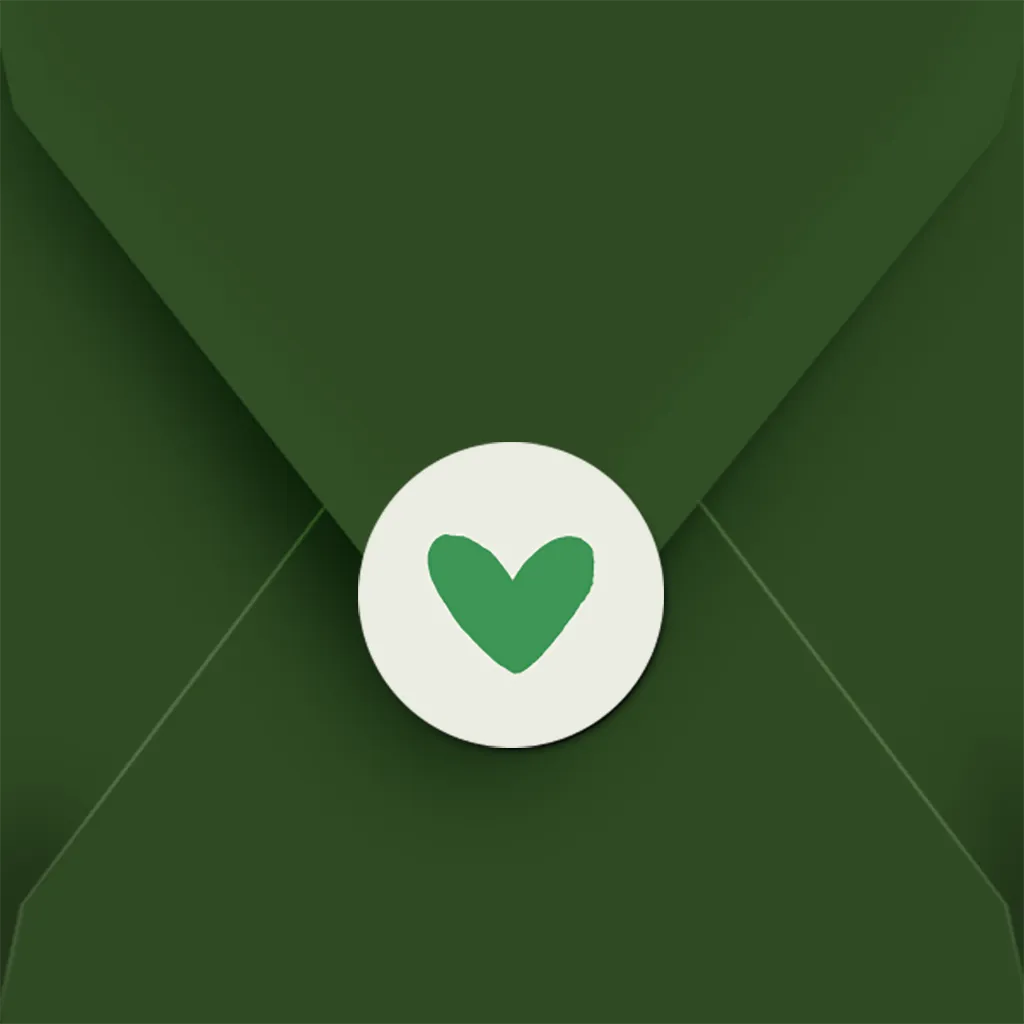 Sluitsticker geboorte in groentinten met hartje