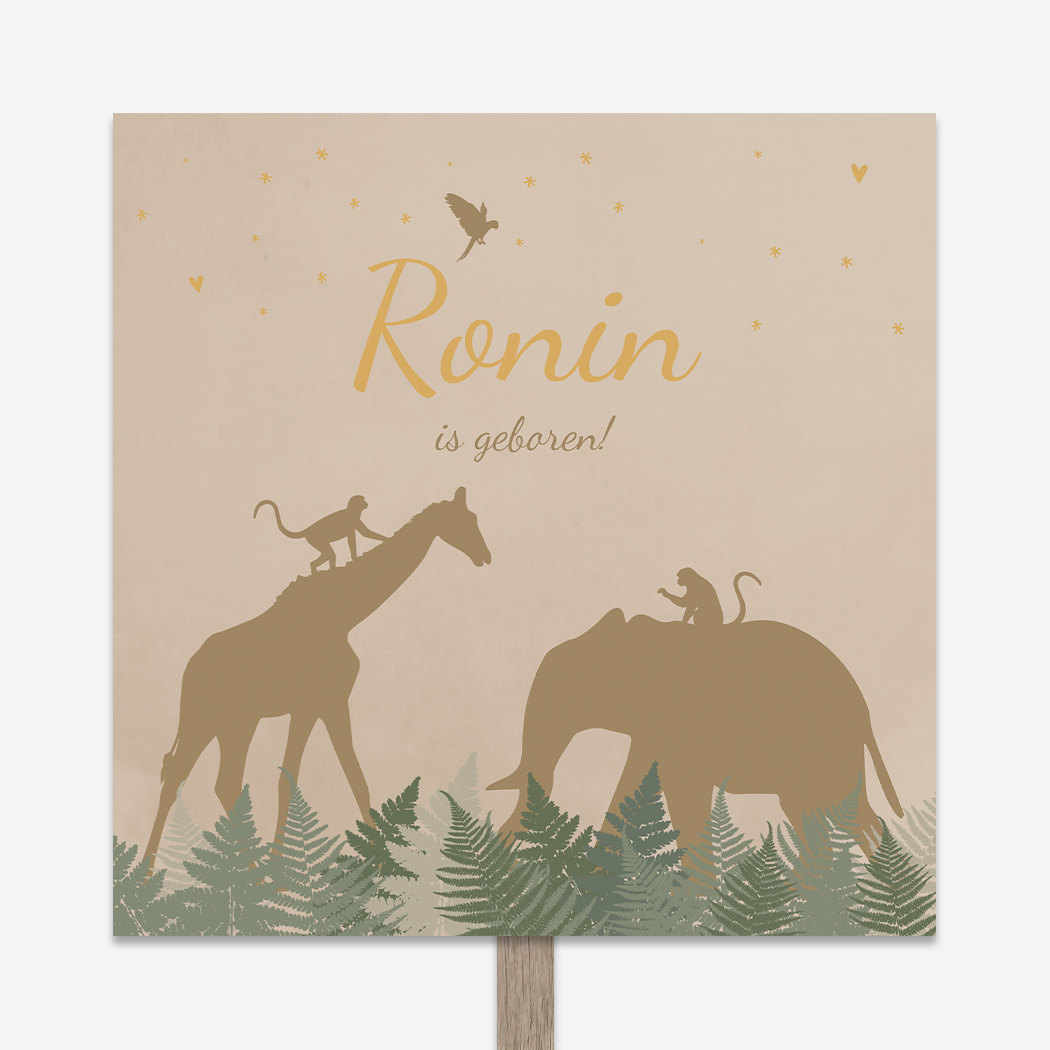 Tuinbord Olifant Giraffe Aap Dieren