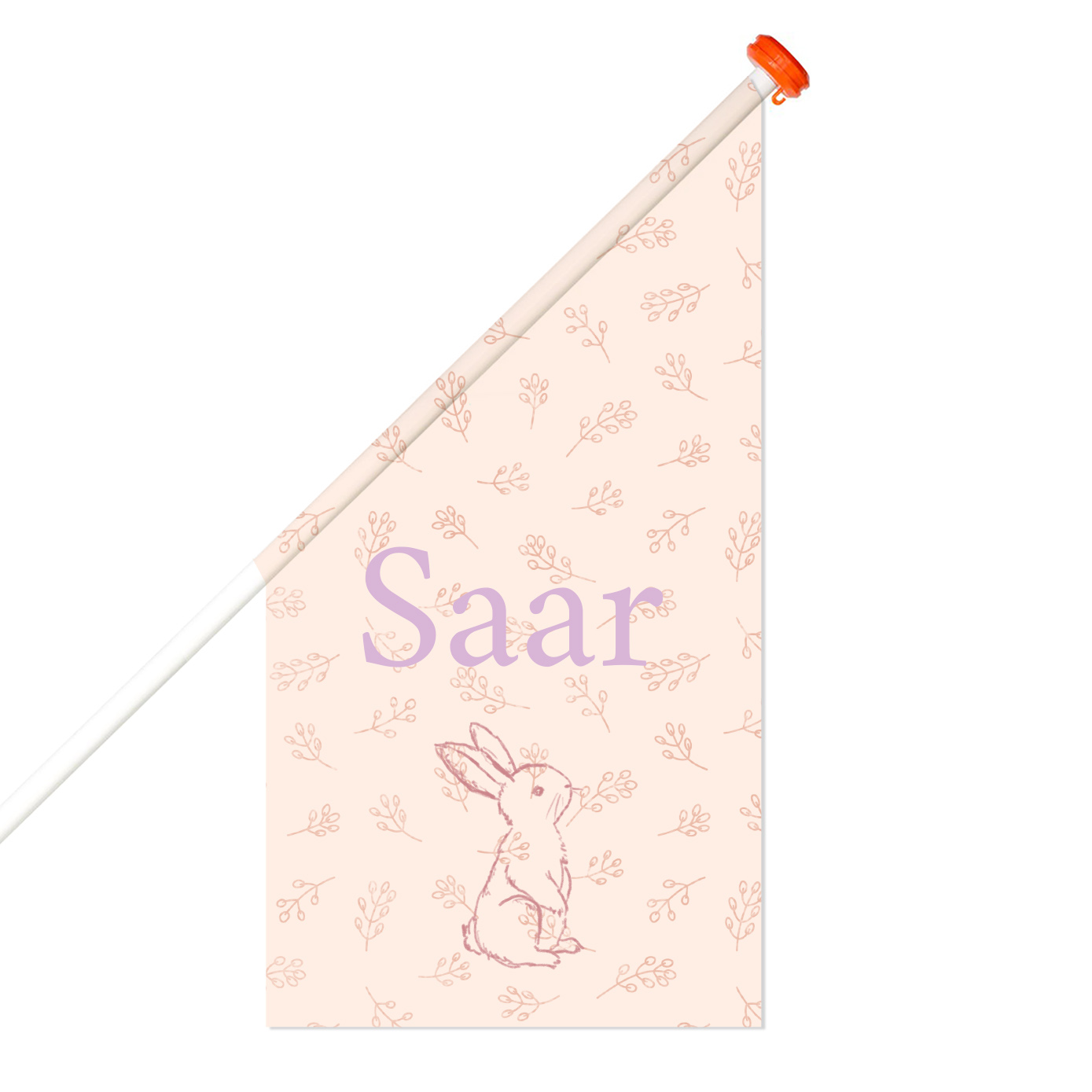 GEBOORTEVLAG MET KONIJN ROZE LILA