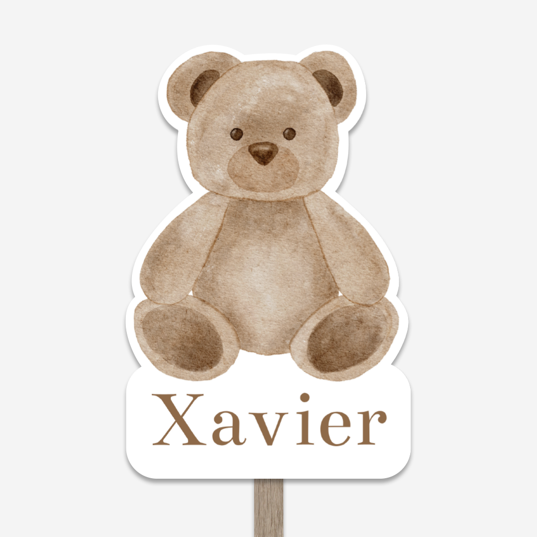 Geboortebord Tuin Teddy Beer Illustratie