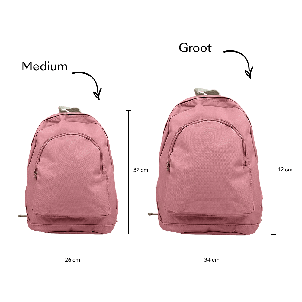 Rugzak Junior met naam en bloemetjes