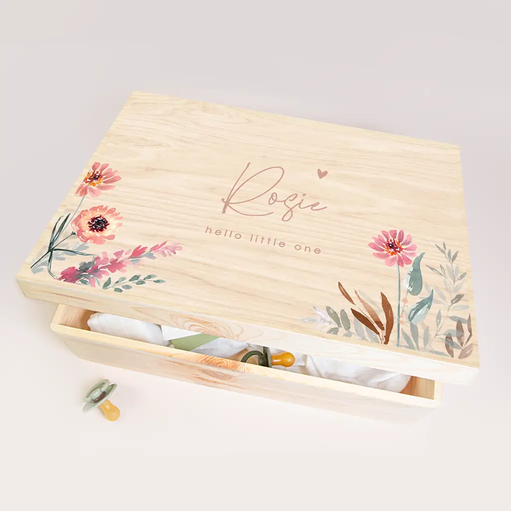 Memorybox met veldbloemen