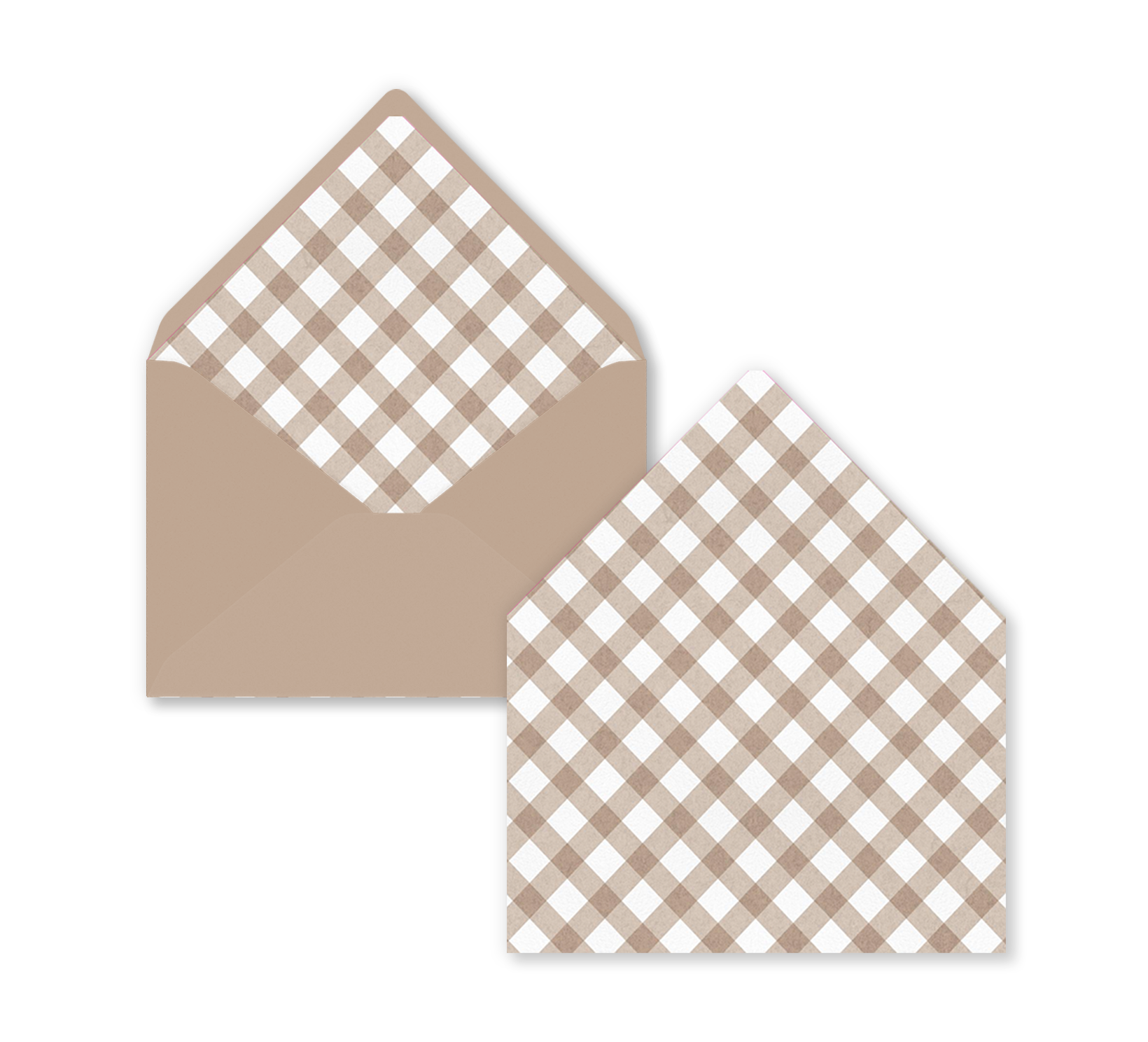Bruine envelop inlay met ruitjespatroon voor 12 x 18 cm envelop