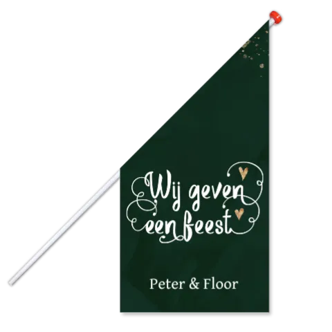 Vlag wij geven een feest modern groen