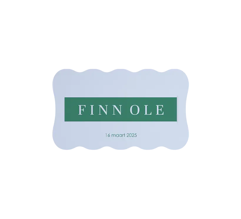 Stoer insteek geboortekaartje met color blocking voor een jongen