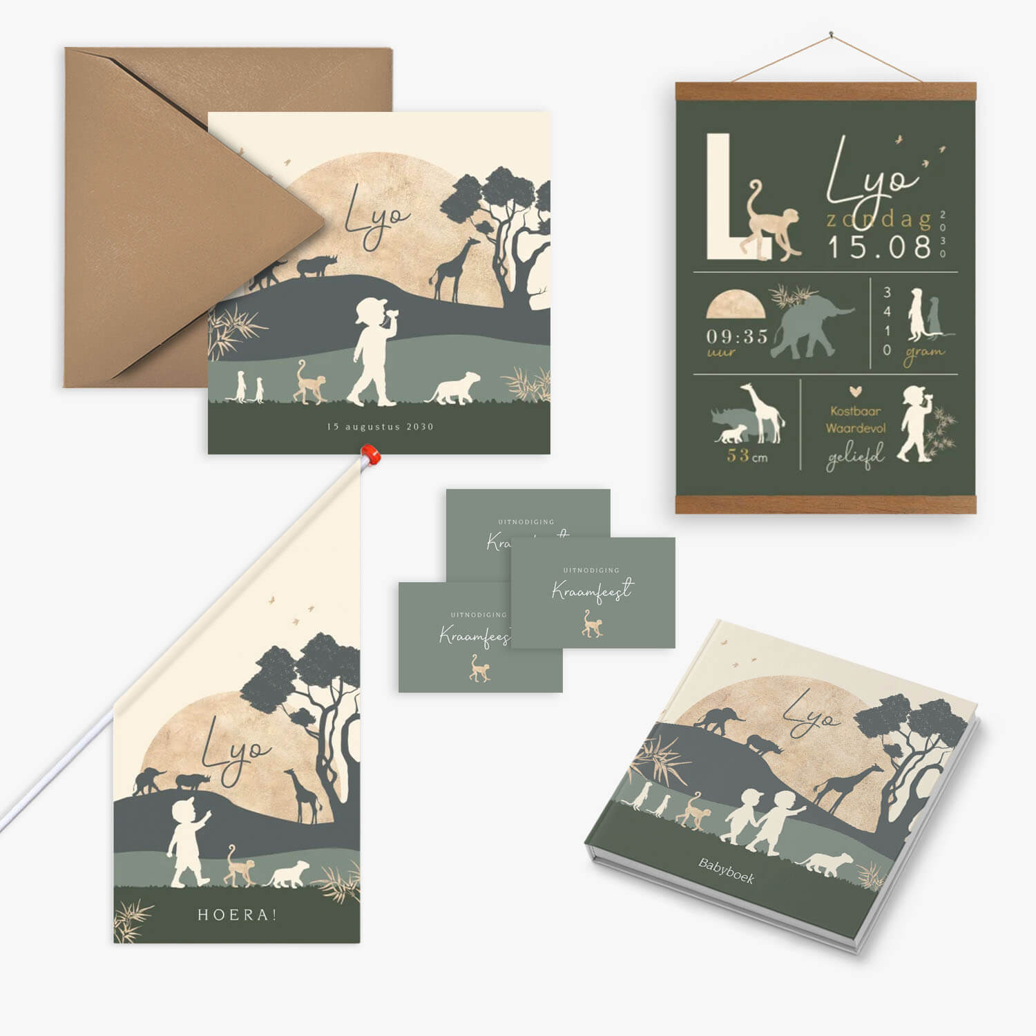 Doorlink geboortekaartjes set born to be wild