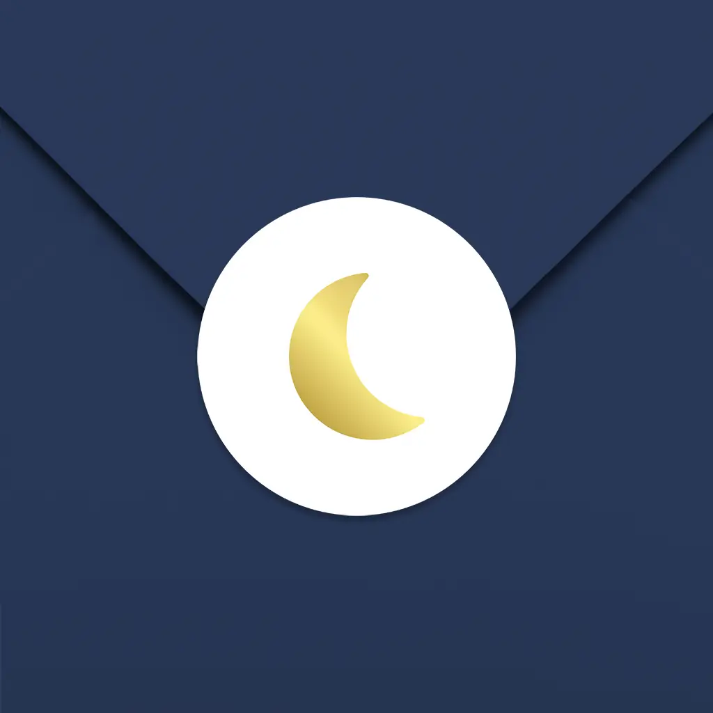 Sluitsticker foliedruk maantje - per vel