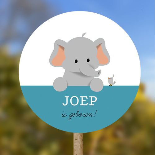 tuinbord olifant en vogeltje