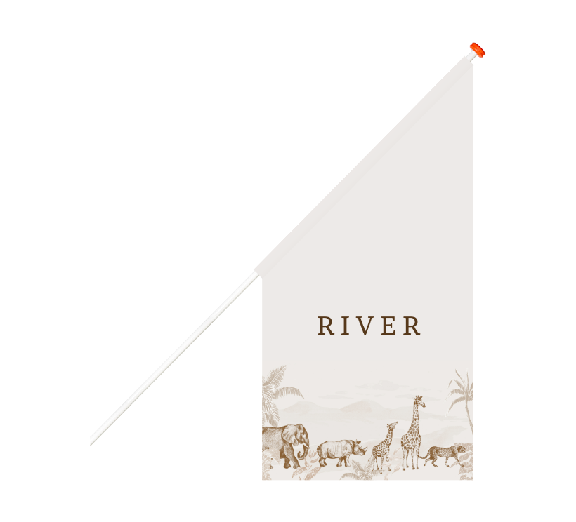 Geboortevlag met getekende jungledieren