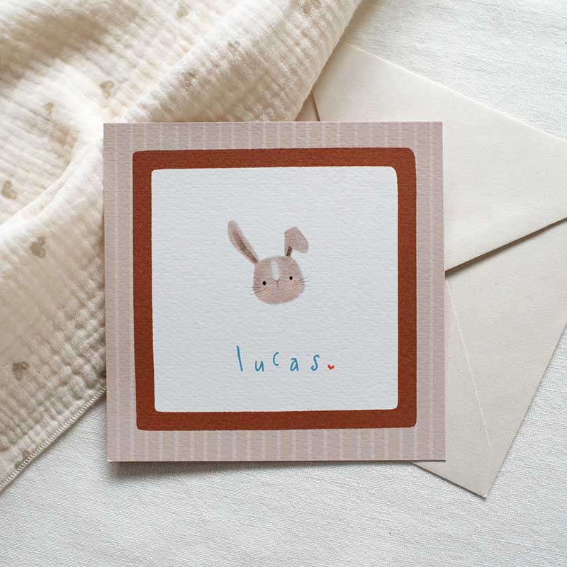 Geboortekaartje jongen lief konijntje 