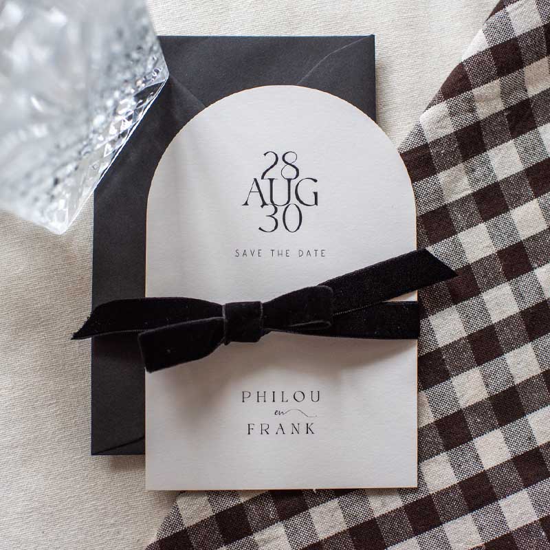 Save the Date thema black tie