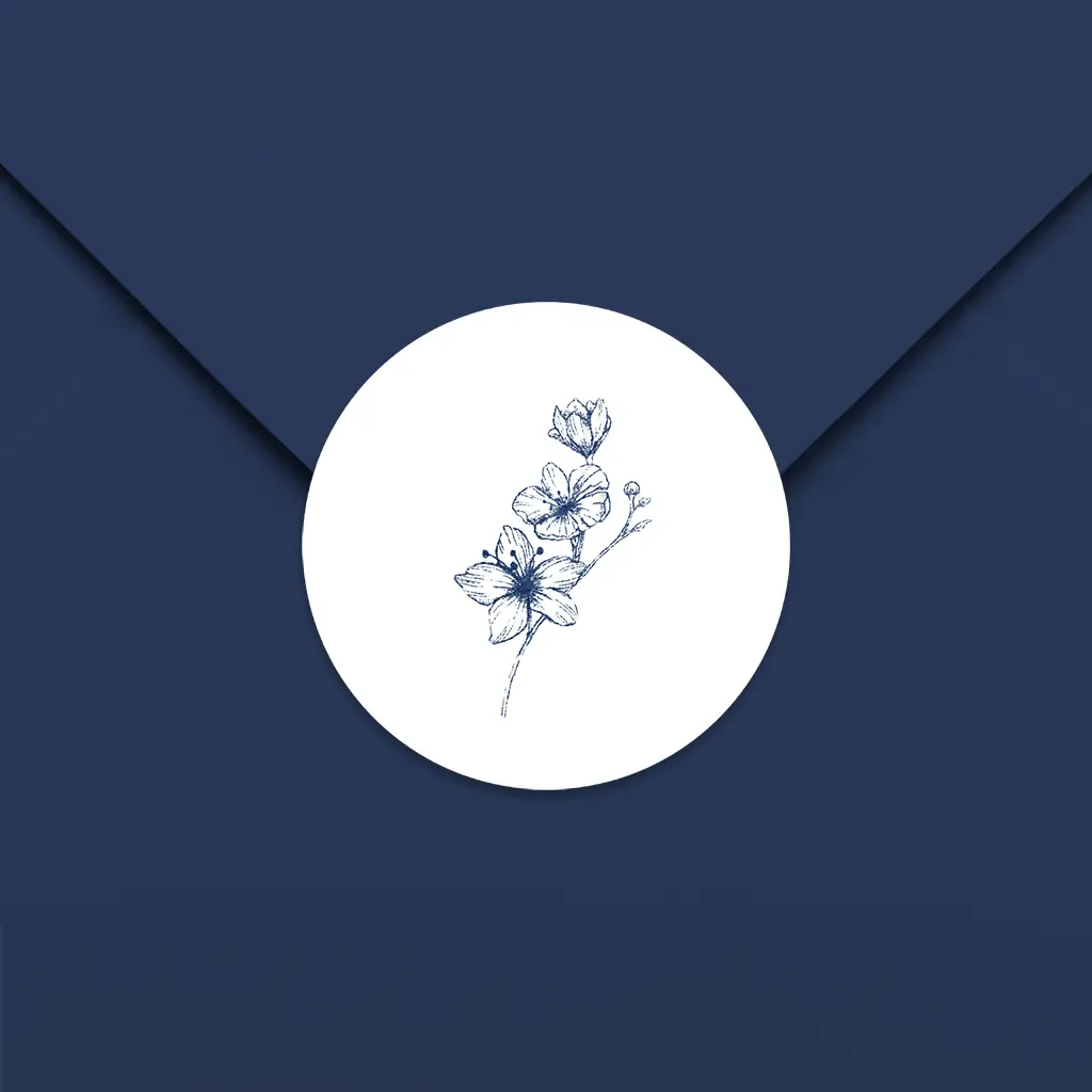 Mooie sluitsticker met bloemen - per 25 stuks