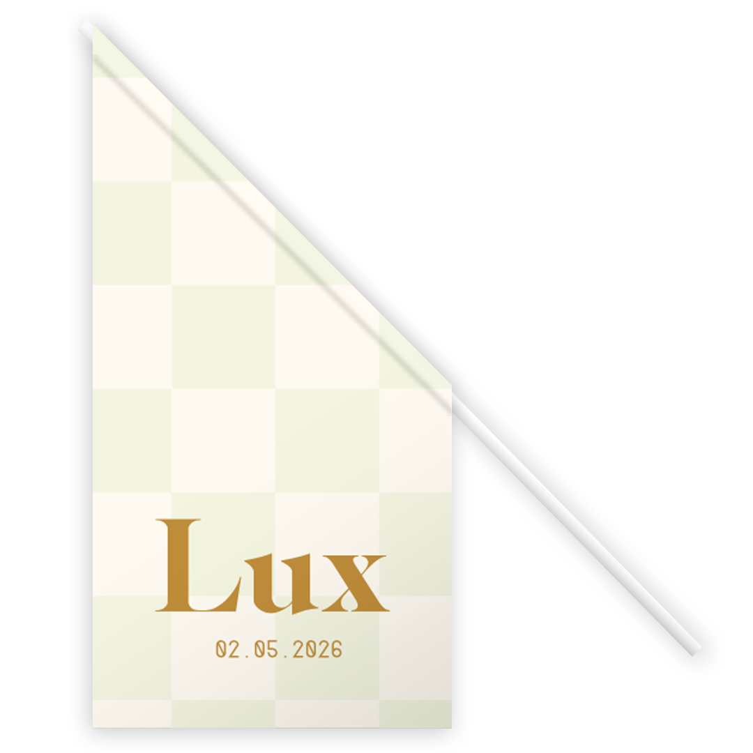 Vlag geboortekaartje jongen ruitjes