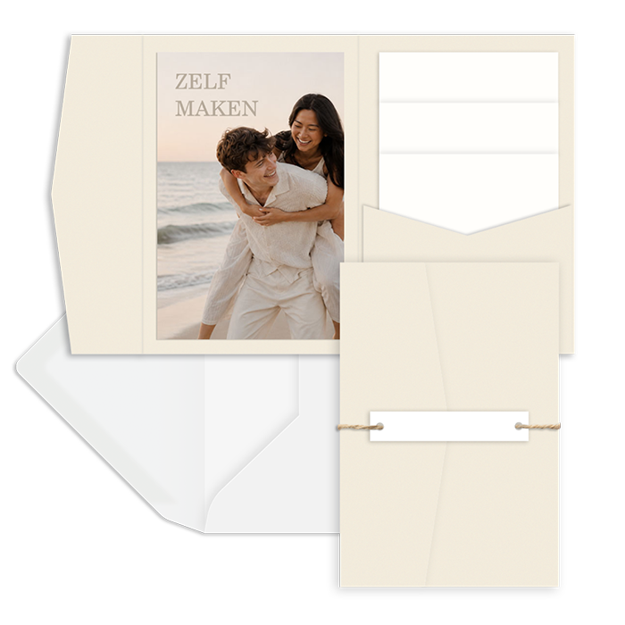 Trouwkaart zelf maken - met foto - pocketfold 