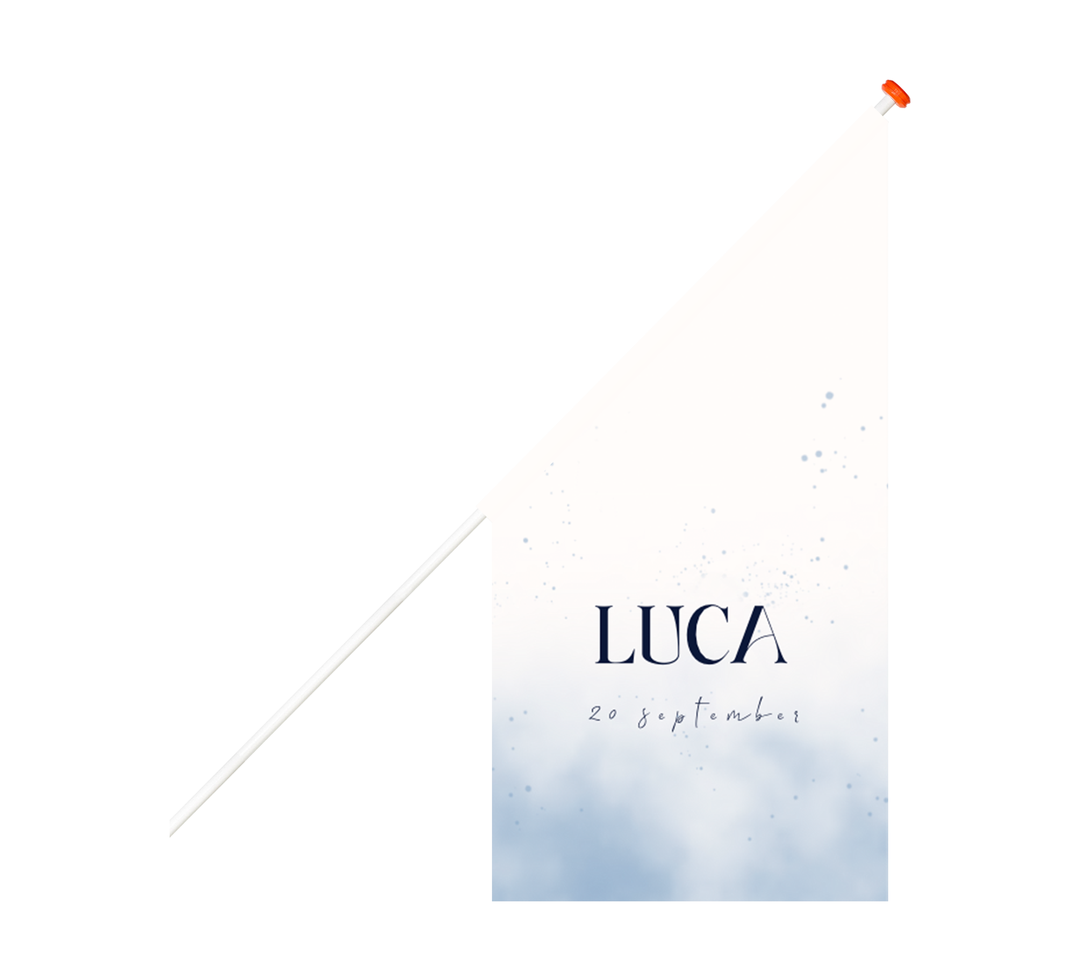 Geboortevlag met blauwe watercolour en spetters