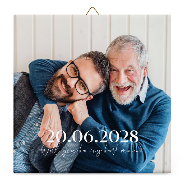 Cadeautegeltje voor je best man met foto en datum