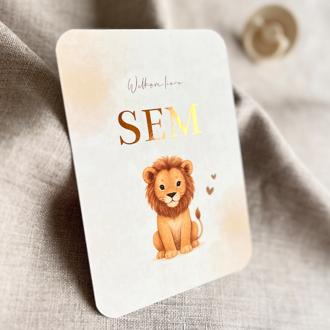 Geboortekaartje Jongen Leeuwtje Velvet