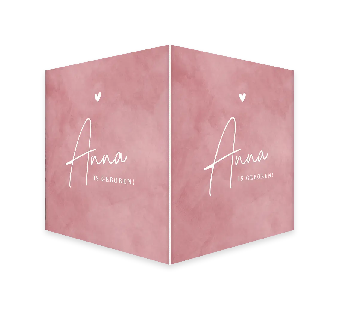 Raambord vierkant met roze velvet-look en hartje