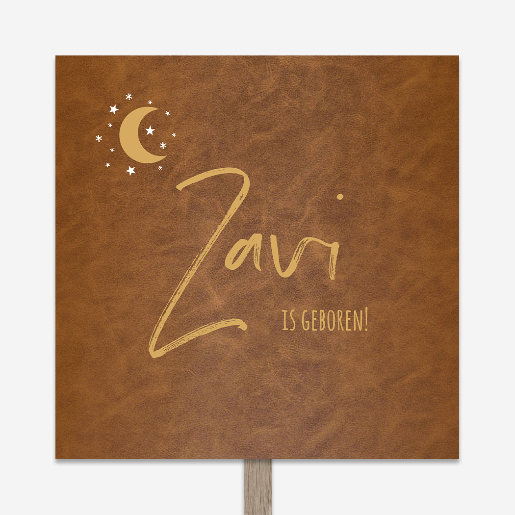 Tuinbord Bruin Lederlook Maantje Sterretjes