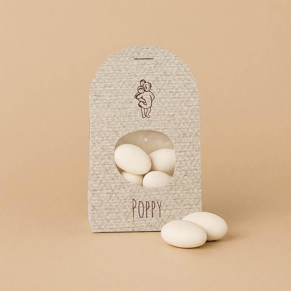 Doopsuiker wikkel meisje lijntekening lopend zusje