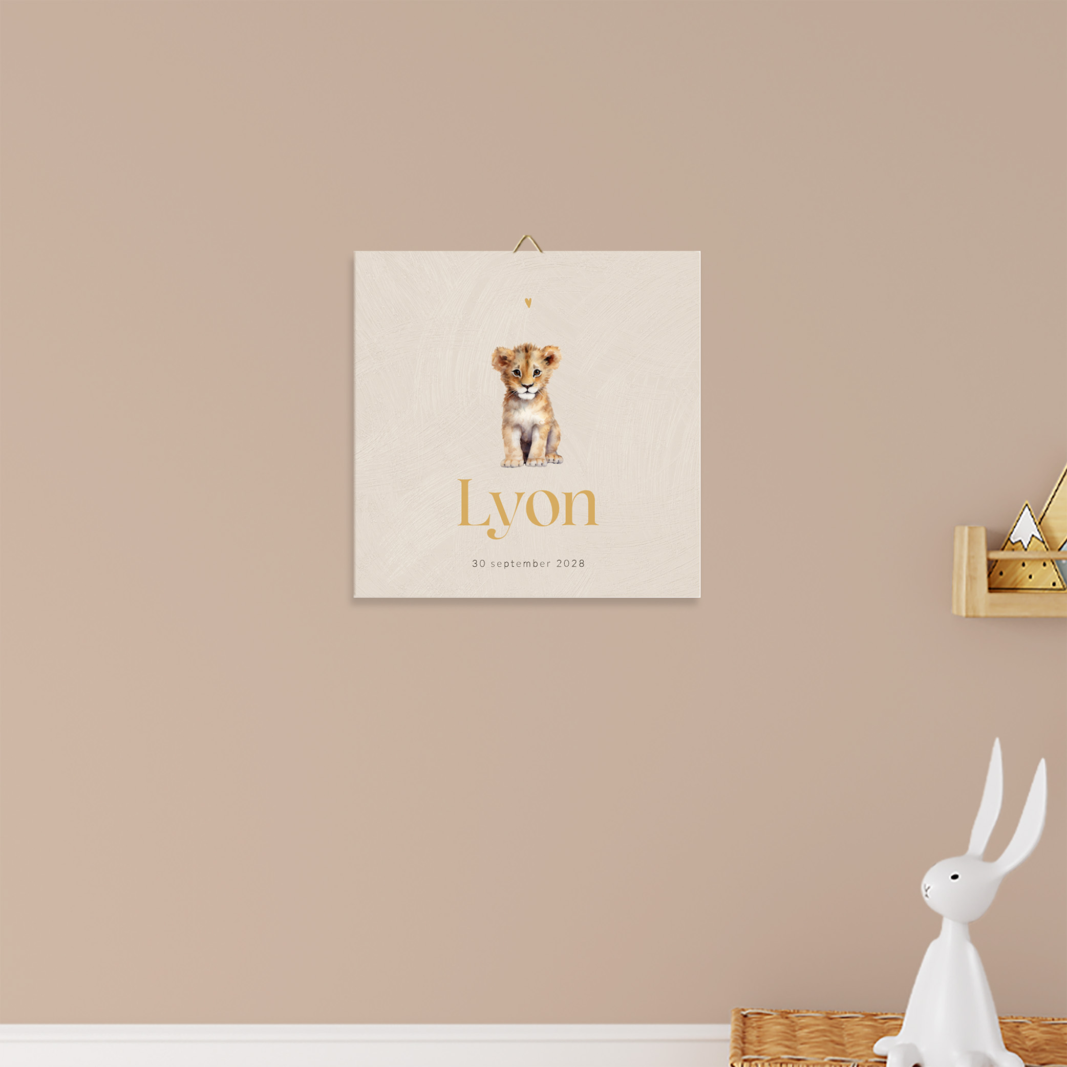 Unisex geboortetegeltje met schattig leeuwtje