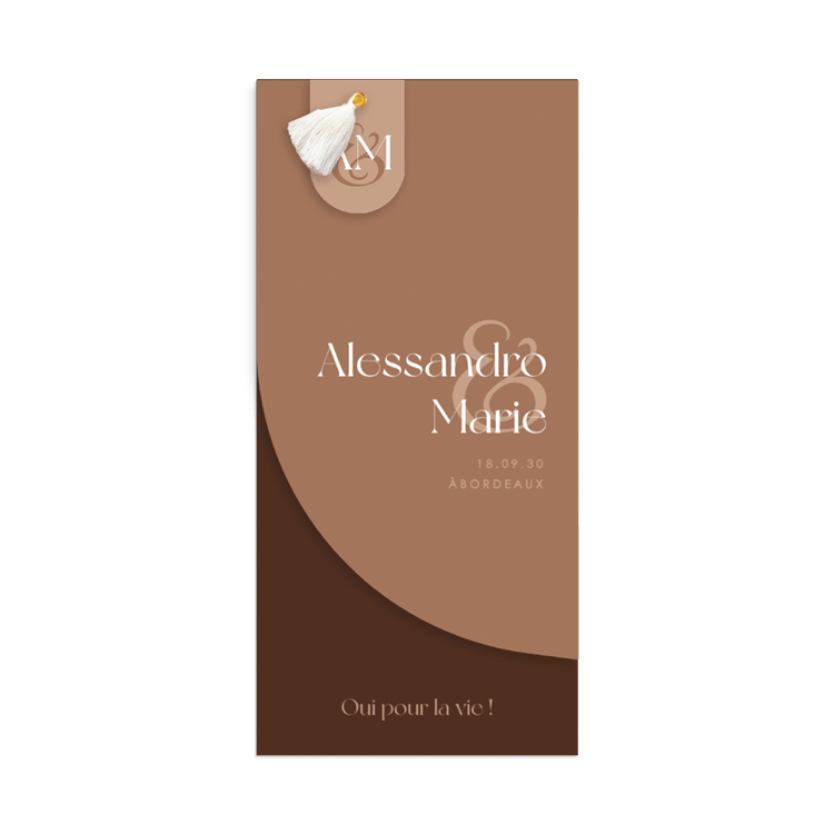 Faire-part de mariage tendance multi-cartes moka latte