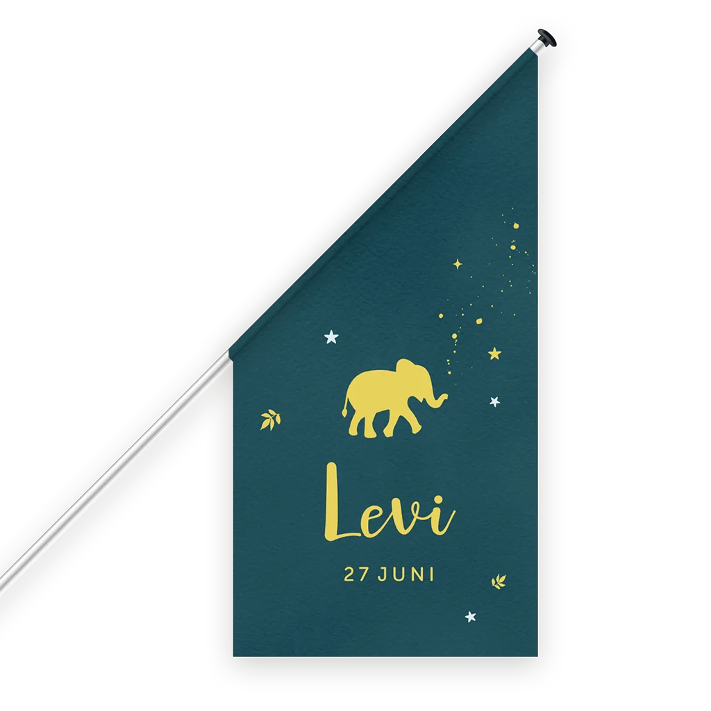 Geboortevlag stoer met olifantje