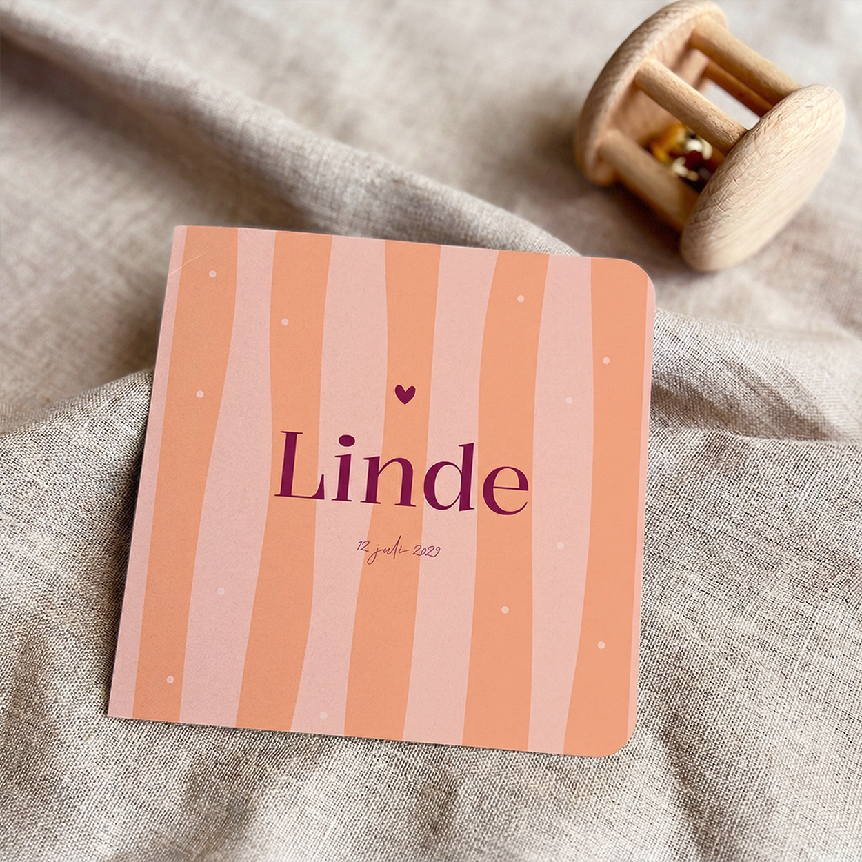 Geboortekaartje meisje kleurrijk strepen