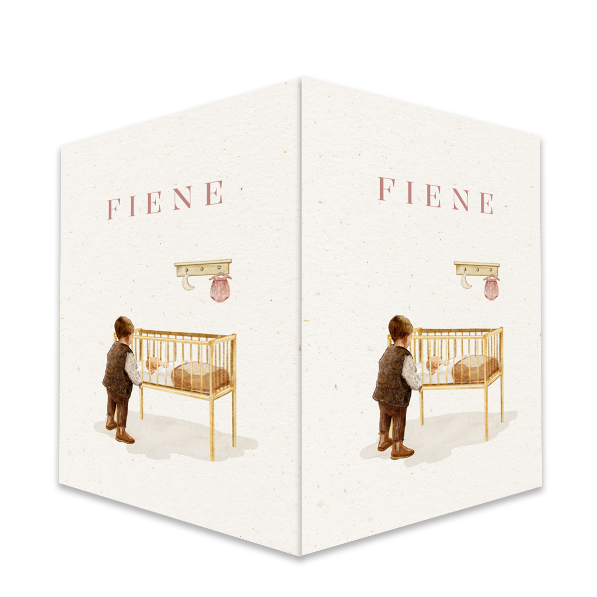 Raambord dubbel zusje, meisje, wiegje, babykamer