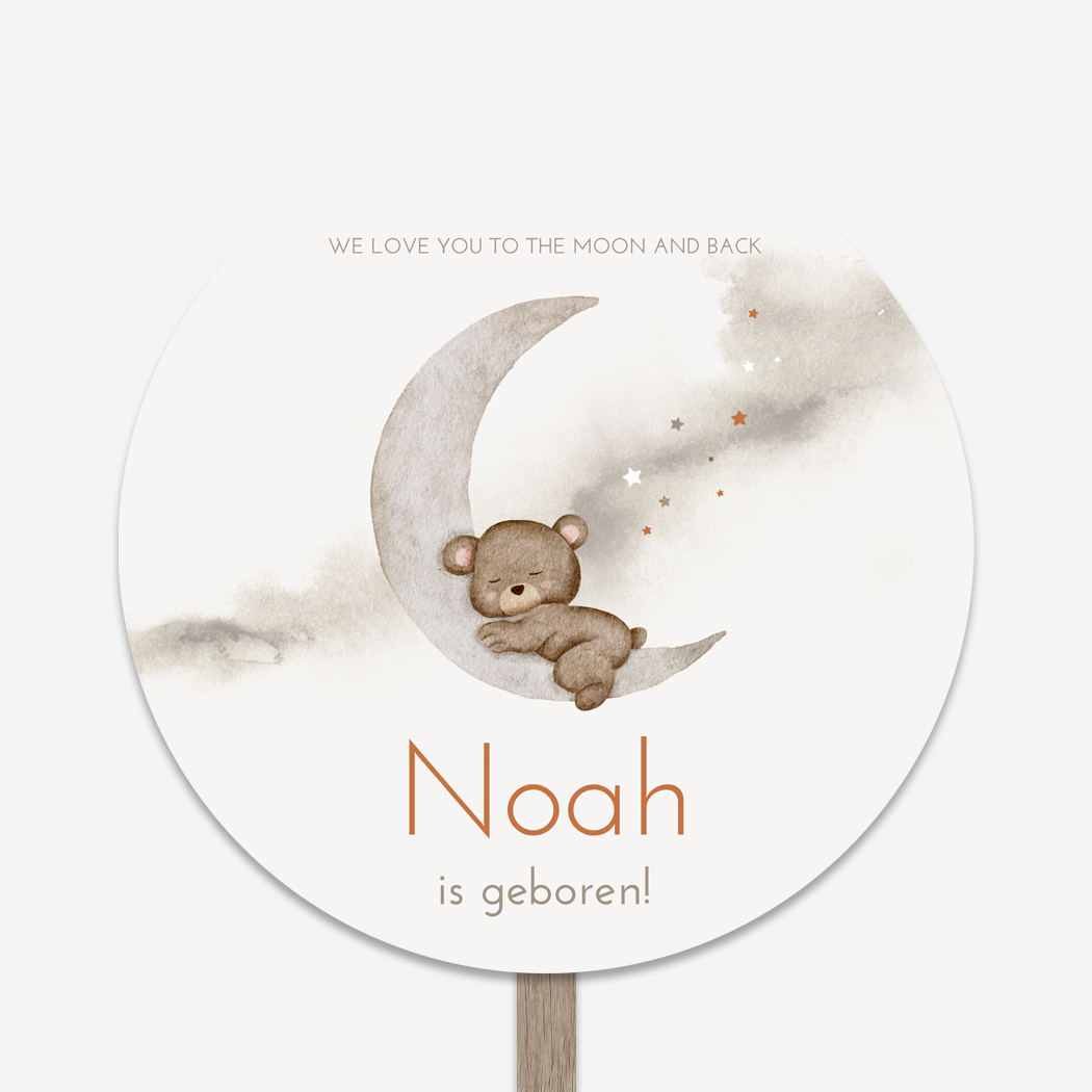 Tuinbord Maantje Beertje Wolkjes