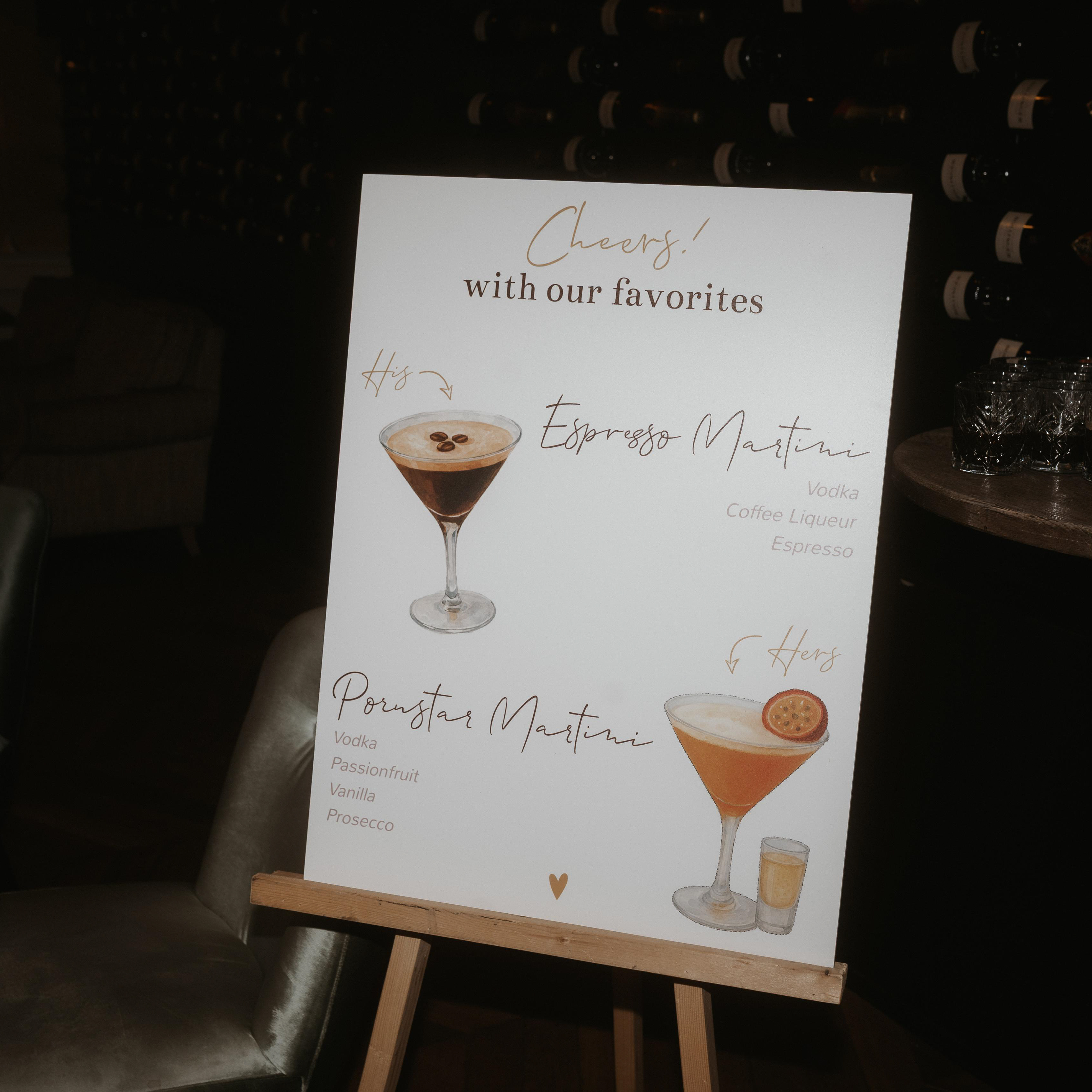 Signature cocktail bruiloftbord