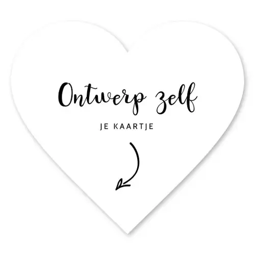 Zelf maken geboortekaartje in de vorm van een hart