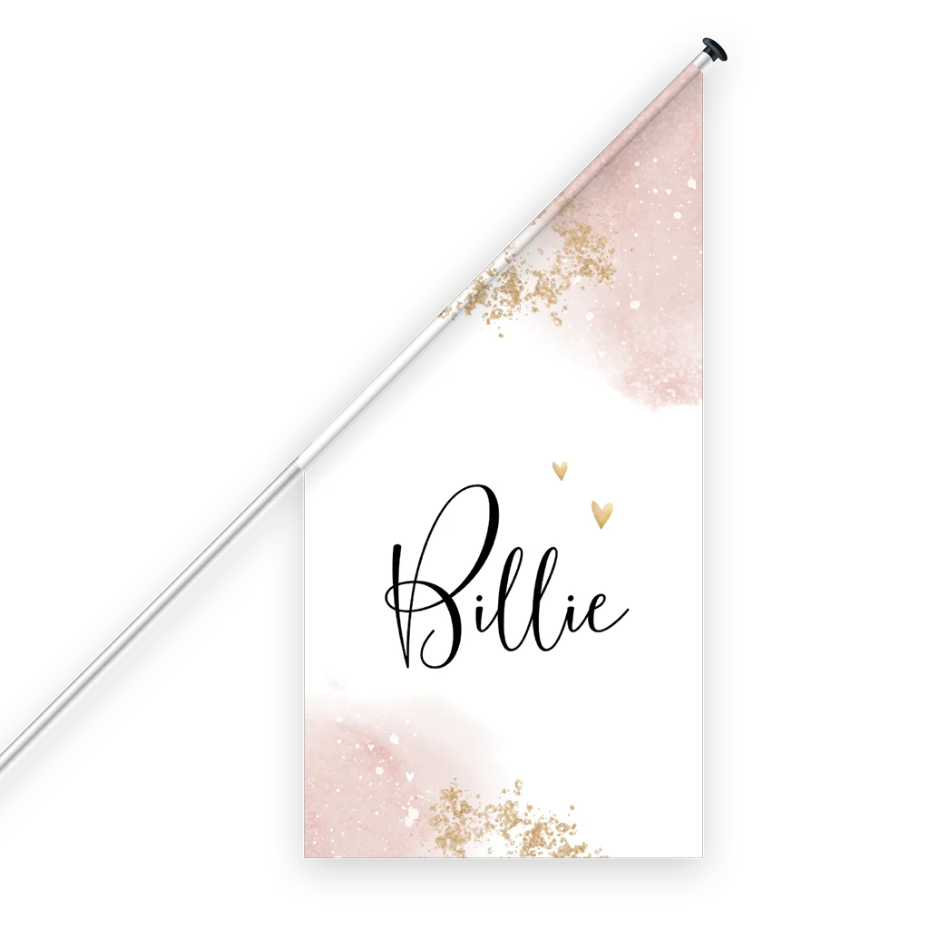 Geboortevlag meisje watercolour en spetters