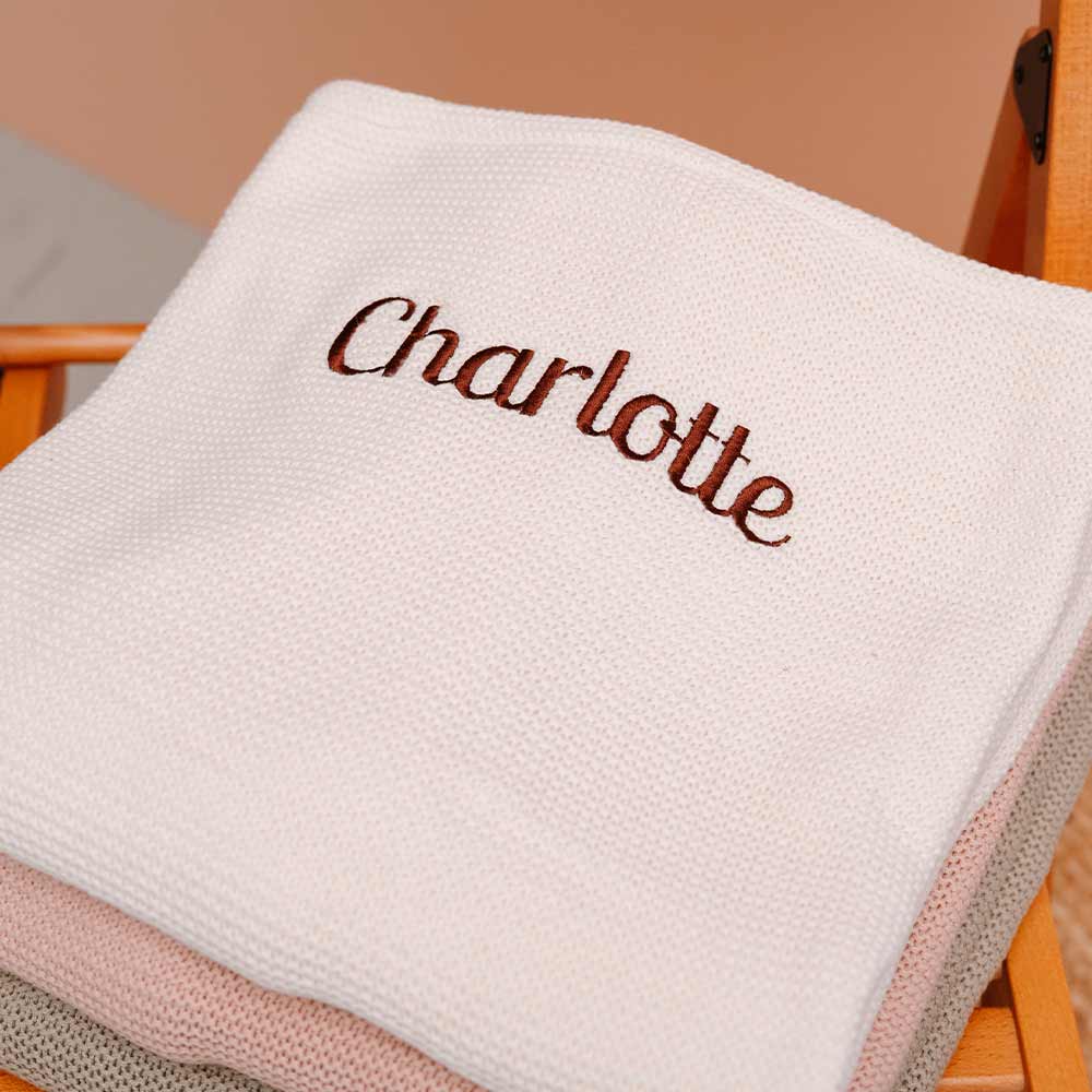 Jollein Wiegen­decke mit besticktem Namen