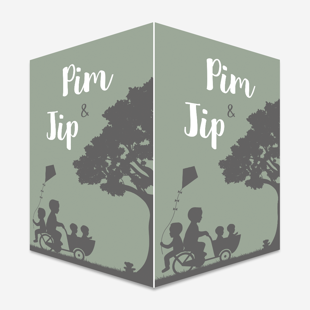 Raambord Tweeling Bakfiets Gezin Groen