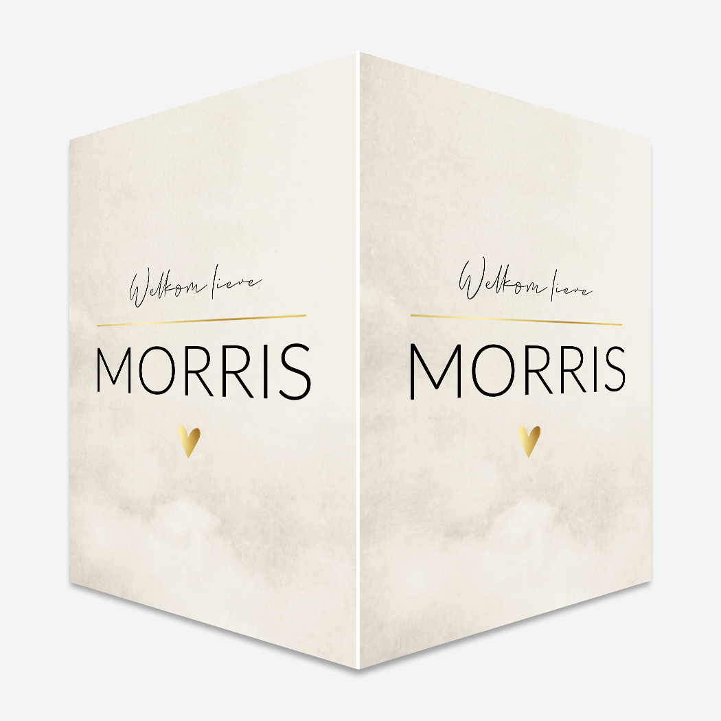 Geboortebord Jongen Beige Goud Zwart