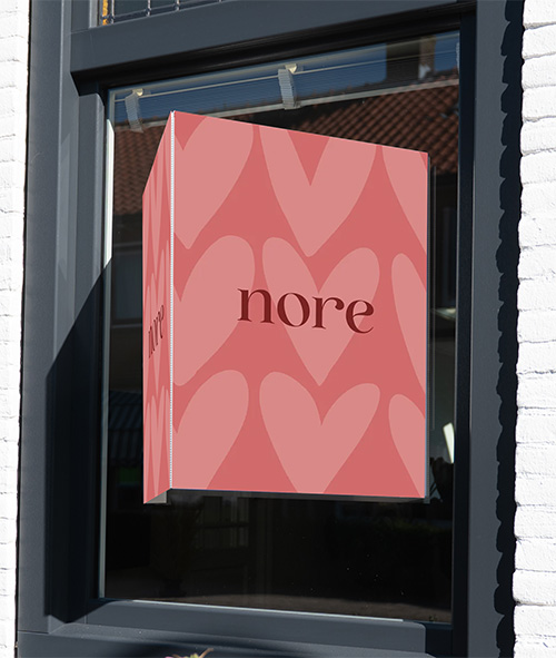 Raambord roze met hartjes