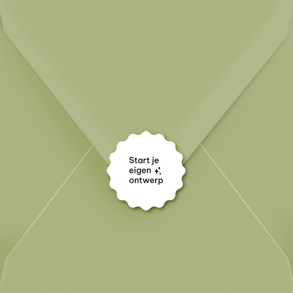 Sluitsticker trouwkaart zelf maken zigzag