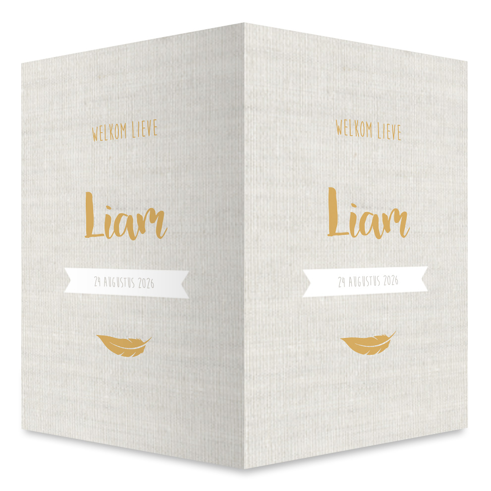 Geboortebord neutraal linnen beige