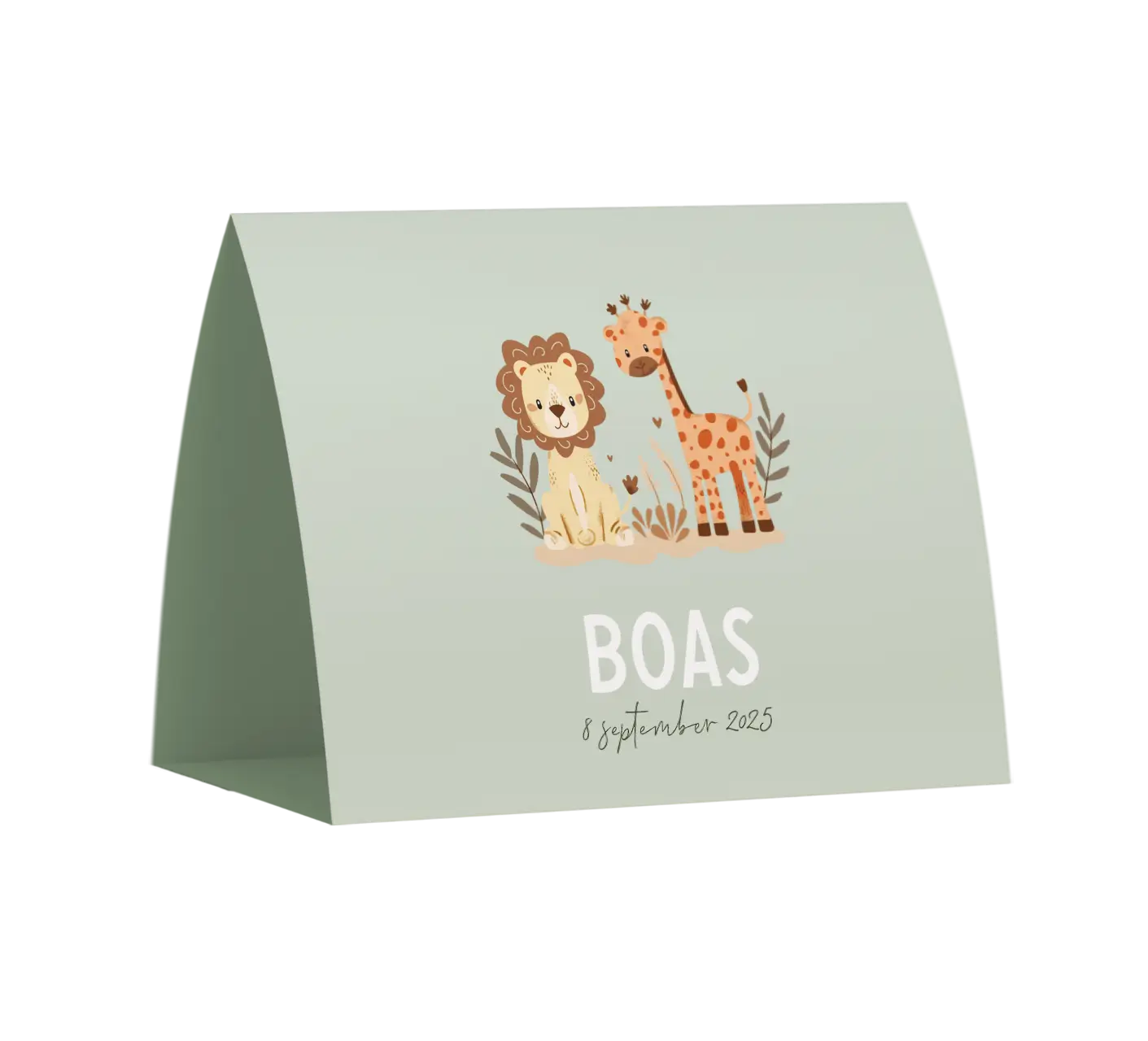 Tentkaart liggend groen met jungledieren