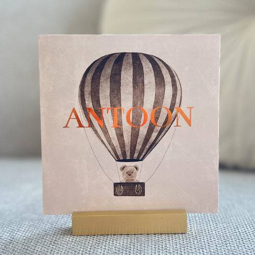 Geboortekaart Jongen Luchtballon teddybeer