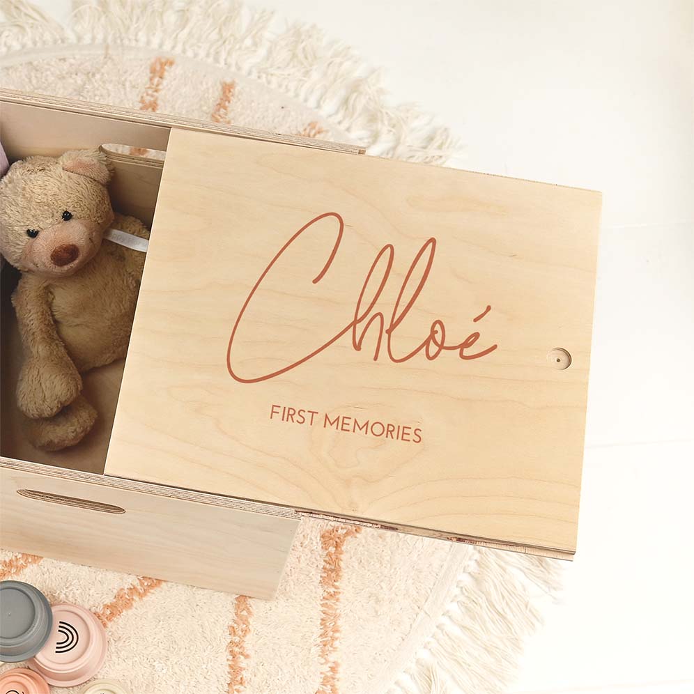 Memorybox met oudroze naam