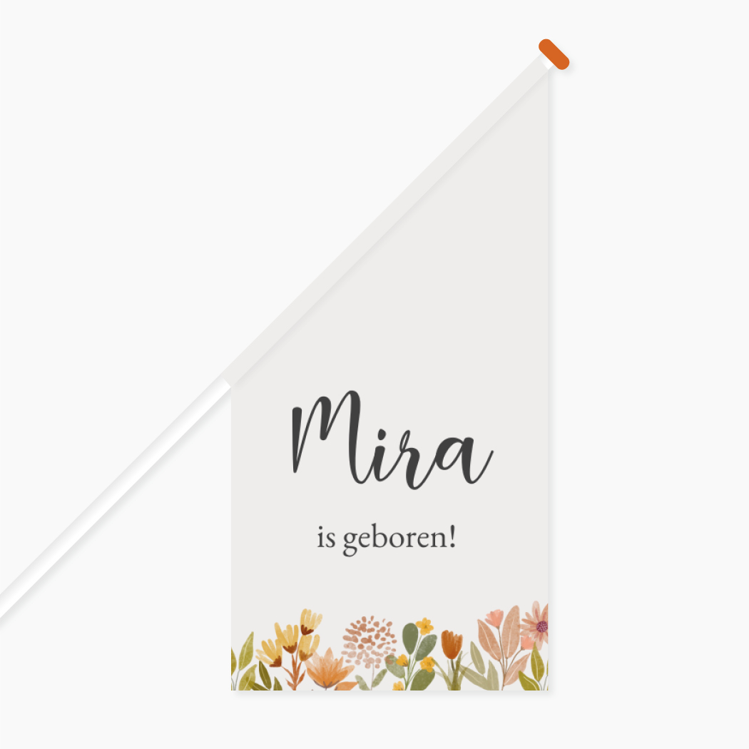 Vlag Geboorte Meisje Bloemen Bloemetjes
