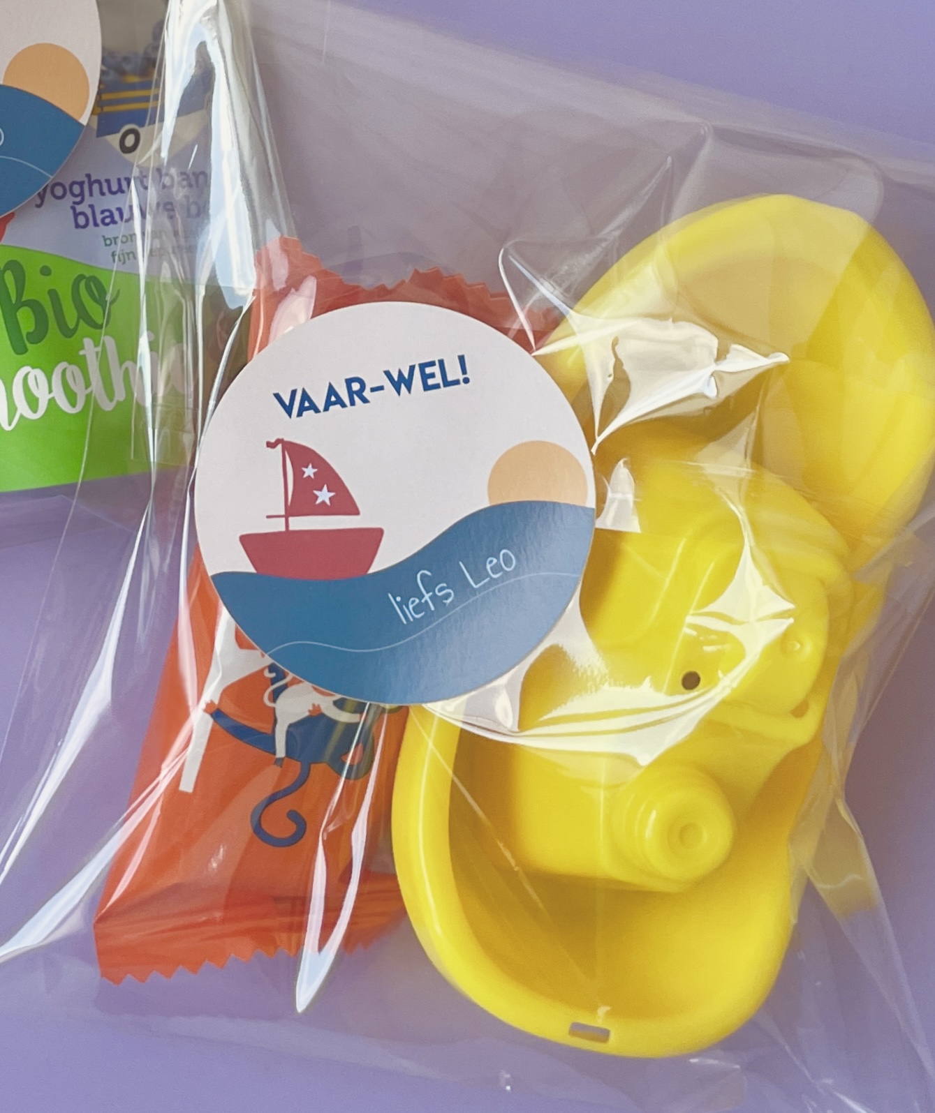 Sticker 59mm bootje vaarwel Leo